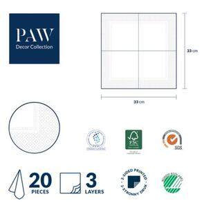 Serwetki papierowe PAW 33x33 cm dekoracyjne stołowe na przyjęcie 20 szt