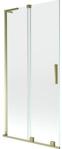 Mexen Velar L parawan nawannowy 2-skrzydłowy rozsuwany 95 x 150 cm, transparent, złoty - 896-095-003-01-50