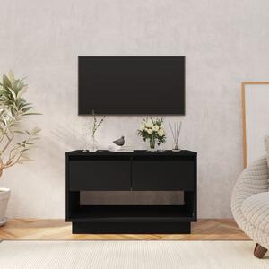 Szafka pod TV, czarna, 70x41x44 cm, materiał drewnopochodny