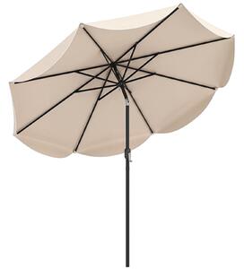KOMFOTTEU parasol ogrodowy z osłoną przeciwsłoneczną i regulowanym kątem nachylenia, parasol na taras z korbką, parasol na taras, piknik, do kawiarni, φ270 x 245 cm