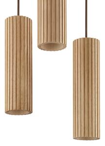 Brilliant Lampa wisząca Lakewood, możliwość ściemniania, jasne drewno, salon / jadalnia, drewno, nowoczesny