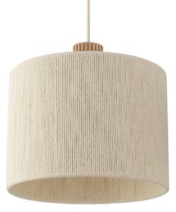 Brilliant Lampa wisząca Arlo, możliwość ściemniania, kremowy / amber, salon / jadalnia, tkanina / materiał / jedwab, nowoczesny