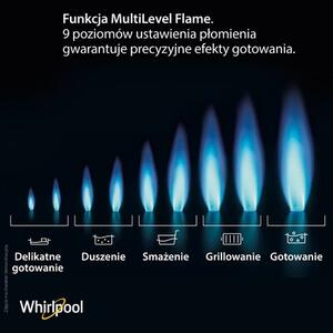 Płyta gazowa WHIRLPOOL AKWL728NB MultiLevel Flame Wysokowydajne palniki WOK 73cm