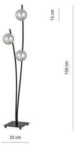 Lampa stojąca podłogowa Emibig 3xE14 40W HUNTER LP3 BLACK/GRAFIT 1100/LP3