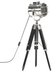 Lampa podłogowa na trójnogu, czarna, lite drewno mango, 69 cm