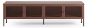 Bordowa metalowa szafka pod TV 160x50x35 cm Fayna – Marckeric