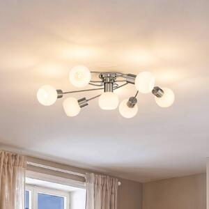 Lampa sufitowa Ciala Lindby, możliwość ściemniania, aluminiowy / szary / cynkowy, salon / jadalnia, szkło, nowoczesny