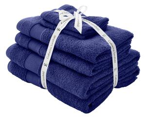Ciemnoniebieskie bawełniane ręczniki frotte zestaw 6 szt. Anti-Bacterial – Catherine Lansfield