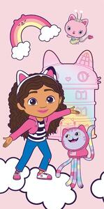 Różowy bawełniany ręcznik dziecięcy 70x140 cm Gabby´s Dollhouse – Jerry Fabrics