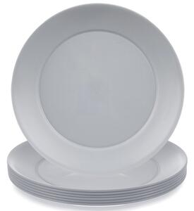 Talerze obiadowe płytkie plastikowe szare SANDY 23,5 cm 6 szt