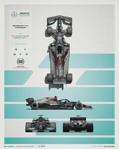 Druk artystyczny Mercedes-amg Petronas F1 Team - W12 - Blueprint - 2021