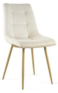 Wygodne krzesło tapicerowane Ben - beżowy / noga dąb