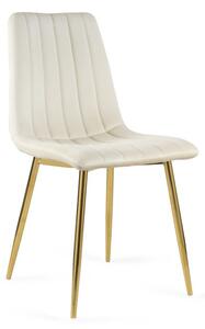 Lekkie Krzesło tapicerowane TUX beżowy / złota noga
