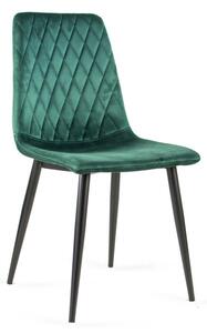 Krzesło tapicerowane Zielone welur do jadalni, Czarne nogi VERSO