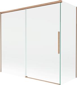 Mexen Rox parawan nawannowy 2-skrzydłowy rozsuwany 170 + 80 x 150 cm, transparent, miedż szczotkowana - 8C9-170-080-65-00
