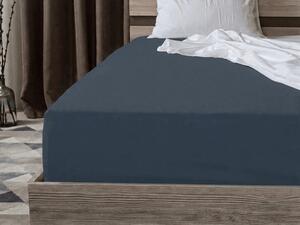 Bawełniane prześcieradło z gumką STANDARD 90 x 200 cm szaroniebieskie