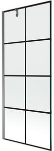Mexen Next parawan nawannowy 1-skrzydłowy 80 x 150 cm, czarna kratka, gun metal - 895-080-000-00-77-95