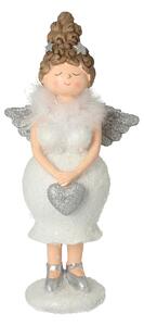 Figurka Angel Heart 30 cm silver