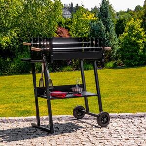 Grill ogrodowy węglowy MIRPOL MIR6045 na kółkach, regulacja wysokości rusztu