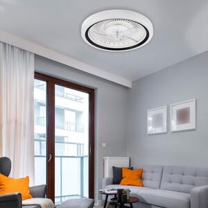 Plafon sufitowy LED LAMKUR Gemma LM-FL-2.227 49908 z wiatrakiem Biało-czarny