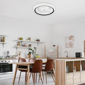 Plafon sufitowy LED LAMKUR Gemma LM-FL-2.227 49908 z wiatrakiem Biało-czarny