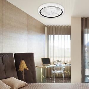 Plafon sufitowy LED LAMKUR Gemma LM-FL-2.227 49908 z wiatrakiem Biało-czarny