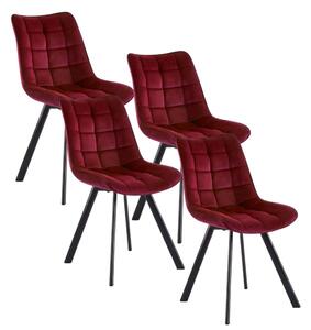 Zestaw bordowych eleganckich krzeseł tapicerowanych 4 szt. S5-M28