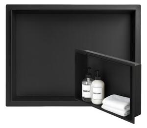 Półka łazienkowa wnękowa HYDROSAN UNO-BL-45X30X10 Czarny mat 45x30x10 cm