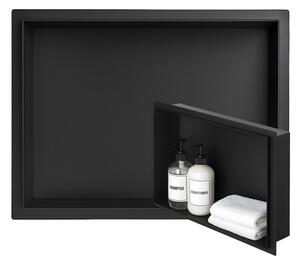 Półka łazienkowa wnękowa HYDROSAN UNO-BL-45X30X10 Czarny mat 45x30x10 cm