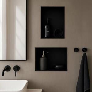 Półka łazienkowa wnękowa HYDROSAN UNO-BL-45X30X10 Czarny mat 45x30x10 cm