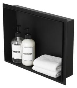 Półka łazienkowa wnękowa HYDROSAN UNO-BL-45X30X10 Czarny mat 45x30x10 cm