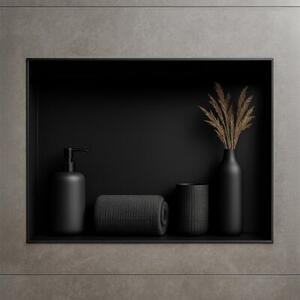 Półka łazienkowa wnękowa HYDROSAN UNO-BL-45X30X10 Czarny mat 45x30x10 cm