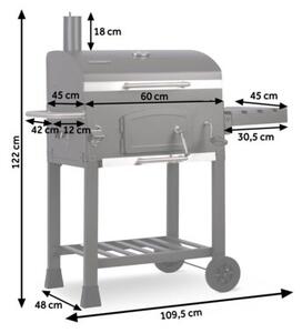 Grill węglowy ogrodowy Berdsen BD-891 komin żeliwny ruszt termometr + pokrowiec