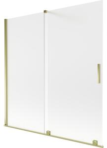 Mexen Velar parawan nawannowy 2-skrzydłowy rozsuwany 160 x 150 cm, szron, złoty - 896-160-000-31-50
