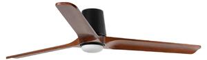 Wentylator LED Heywood L, średnica 132 cm, czarny/kolor drewna, DC, CCT FARO BARCELONA, Heywood L, ściemnialny, drewniany, salon, drewno, nowoczesny