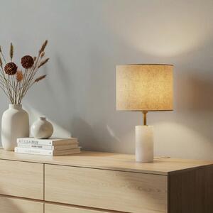Lampa Stołowa Lindby, Alabaster, beżowy, salon, tkanina | tekstylia, skandynawski