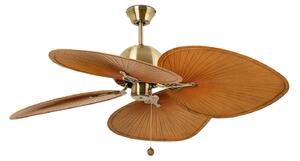 Wentylator sufitowy Cuba L, średnica 132 cm, czterolopatkowy, w kolorze starego FARO BARCELONA, Cuba L, złoty | mosiężny, salon, tworzywo sztuczne
