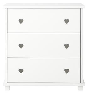 Zestaw mebli dziecięcych HEART 5 el.– łóżko, szafa, komoda, biurko i regał