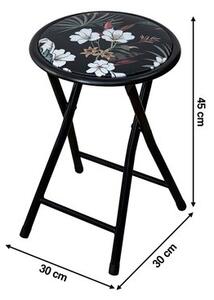 Taboret składany PATIO 47517 Flower Czarny