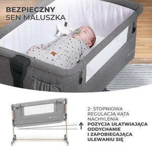 Łóżeczko dostawne KINDERKRAFT Neste Grow Jasnoszary