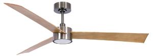 Wentylator sufitowy Licht Climate IV, nikiel/teak, cichy – Beacon Beacon Lighting, Climate IV, ściemnialny, drewniany, salon, tworzywo sztuczne, nowoczesny