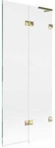 Mexen Lunar L parawan nawannowy 2-skrzydłowy prawy 80 x 150 cm, transparent, złoty - 897L-080-100-50-00-P