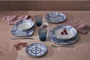 Talerz TOGNANA Maiolica Grigio 31 cm Biało-niebieski