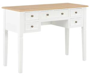 Biało-brązowe biurko retro do gabinetu N7-D87