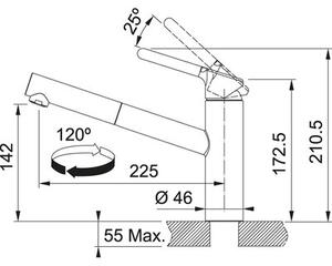 Bateria kuchenna stojÄ ca FRANKE Orbit pull-out z wyciÄ ganÄ wylewkÄ Chrom/biaÅy 115.0623.139