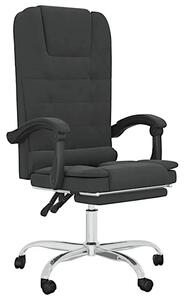 Czarne rozkładane krzesło biurowe z podnóżkiem masujące - Salve