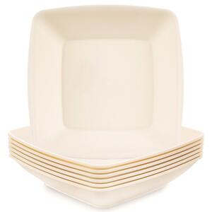 Talerze obiadowe głębokie plastikowe kremowe SANDY 17,5 cm, 500 ML 6 szt