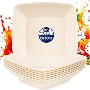 Talerze obiadowe głębokie plastikowe kremowe SANDY 17,5 cm, 500 ML 6 szt