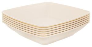 Talerze obiadowe głębokie plastikowe kremowe SANDY 17,5 cm, 500 ML 6 szt