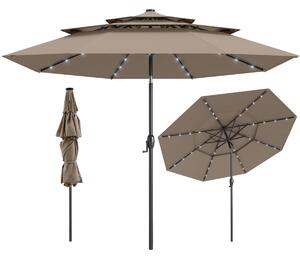 Parasol ogrodowy z oświetleniem LED i korbką
